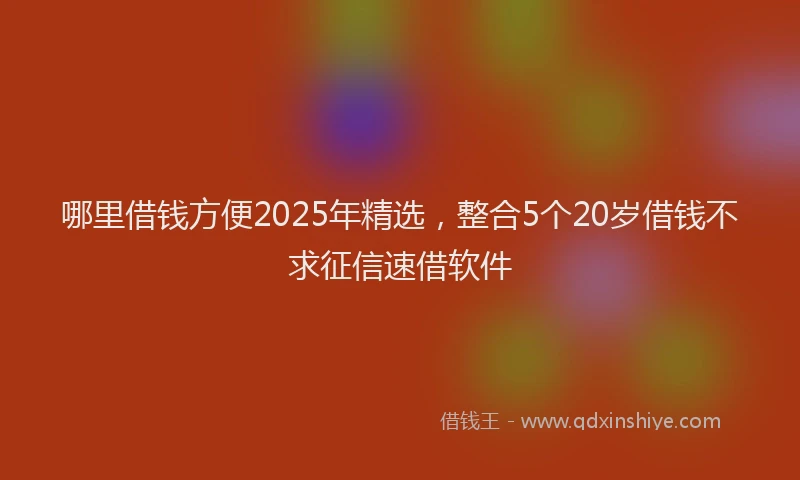 哪里借钱方便2025年精选，整合5个20岁借钱不求征信速借软件