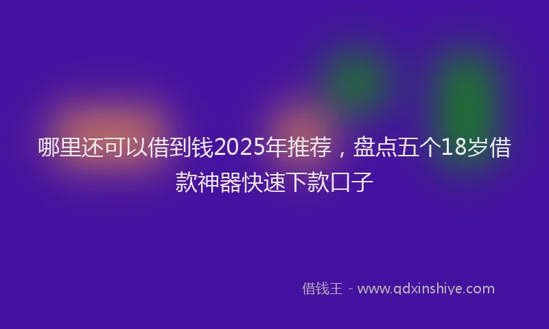 哪里还可以借到钱2025年推荐，盘点五个18岁借款神器快速下款口子