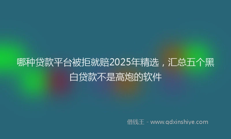 哪种贷款平台被拒就赔2025年精选，汇总五个黑白贷款不是高炮的软件
