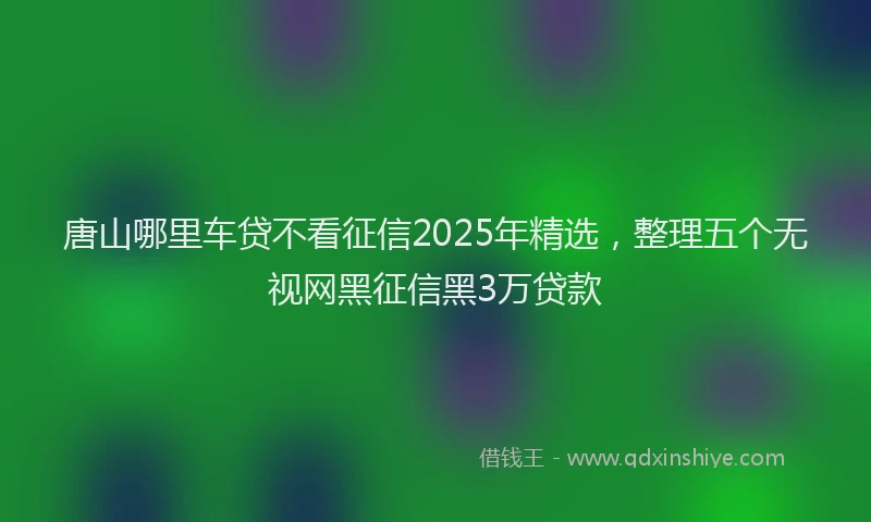唐山哪里车贷不看征信2025年精选，整理五个无视网黑征信黑3万贷款