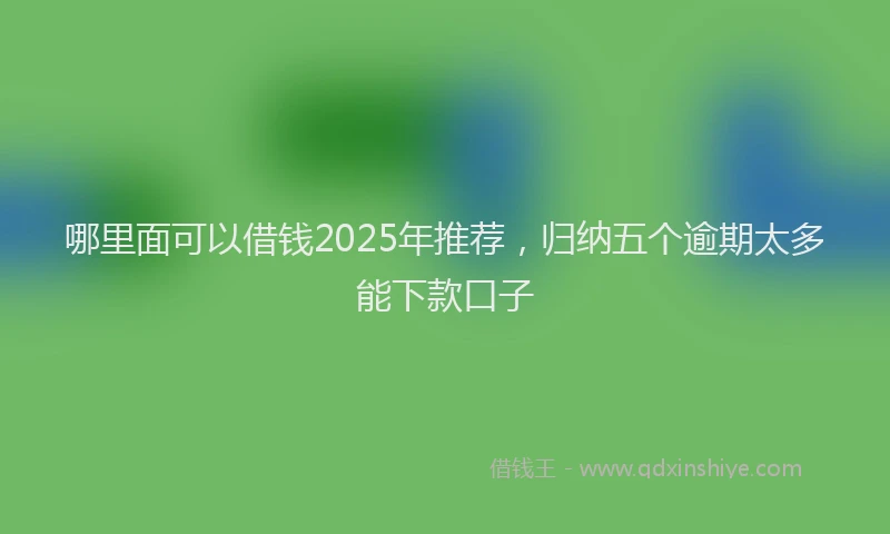 哪里面可以借钱2025年推荐，归纳五个逾期太多能下款口子
