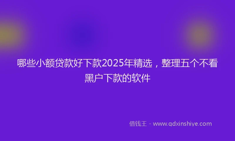 哪些小额贷款好下款2025年精选，整理五个不看黑户下款的软件