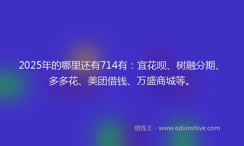 2025年的哪里还有714有：宜花呗、树融分期、多多花、美团借钱、万盛商城等。
