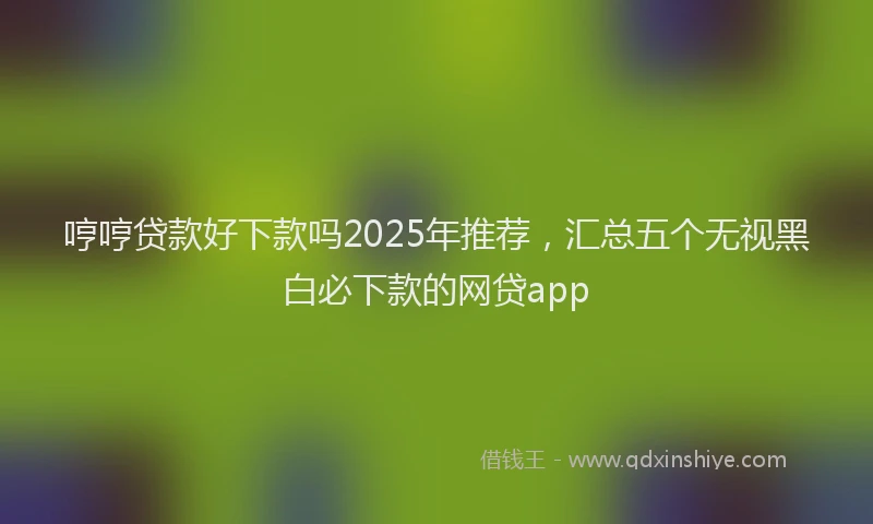 哼哼贷款好下款吗2025年推荐，汇总五个无视黑白必下款的网贷app