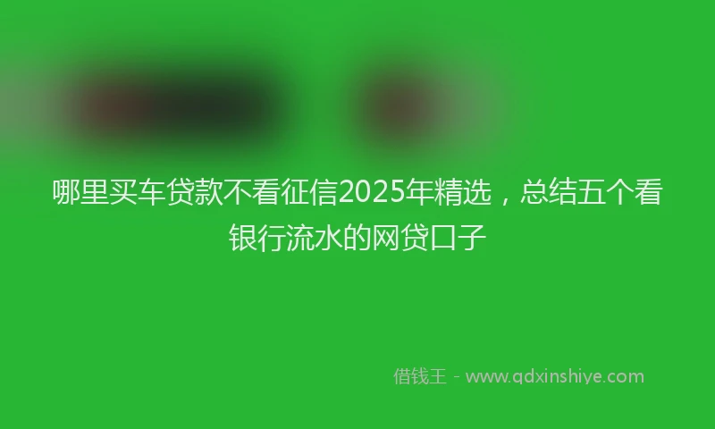 哪里买车贷款不看征信2025年精选，总结五个看银行流水的网贷口子