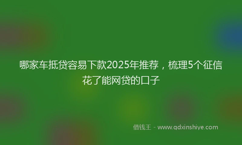 哪家车抵贷容易下款2025年推荐，梳理5个征信花了能网贷的口子