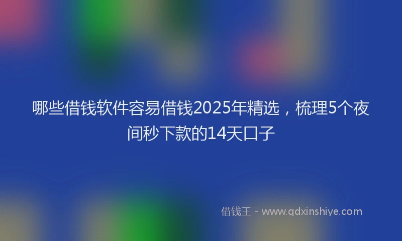 哪些借钱软件容易借钱2025年精选，梳理5个夜间秒下款的14天口子