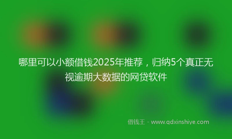 哪里可以小额借钱2025年推荐，归纳5个真正无视逾期大数据的网贷软件