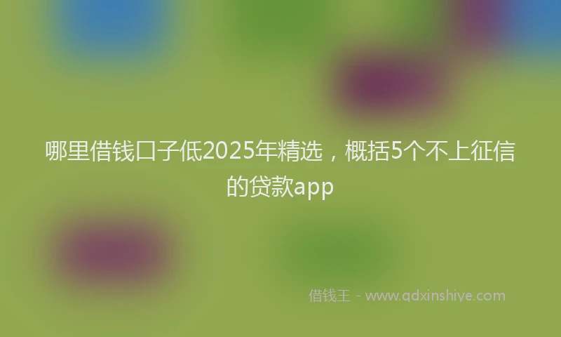 哪里借钱口子低2025年精选,概括5个不上征信的贷款app