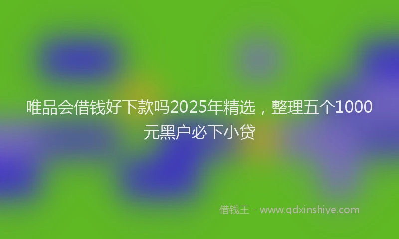 唯品会借钱好下款吗2025年精选，整理五个1000元黑户必下小贷