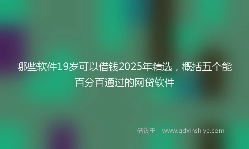 哪些软件19岁可以借钱2025年精选，概括五个能百分百通过的网贷软件