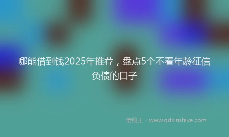 哪能借到钱2025年推荐，盘点5个不看年龄征信负债的口子