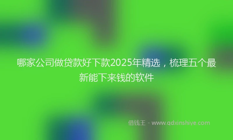 哪家公司做贷款好下款2025年精选，梳理五个最新能下来钱的软件