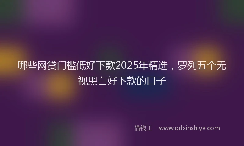 哪些网贷门槛低好下款2025年精选，罗列五个无视黑白好下款的口子