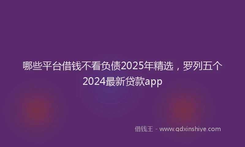哪些平台借钱不看负债2025年精选，罗列五个2024最新贷款app