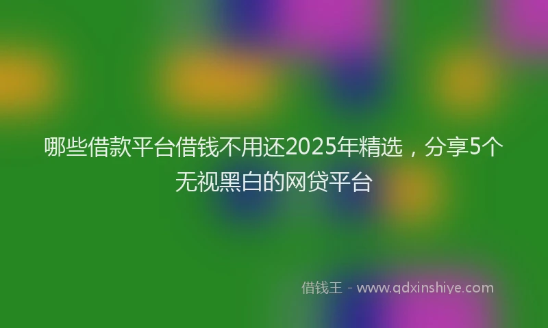 哪些借款平台借钱不用还2025年精选，分享5个无视黑白的网贷平台