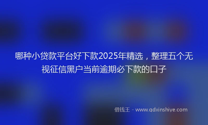 哪种小贷款平台好下款2025年精选，整理五个无视征信黑户当前逾期必下款的口子