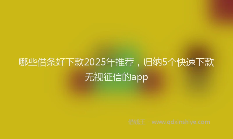 哪些借条好下款2025年推荐，归纳5个快速下款无视征信的app