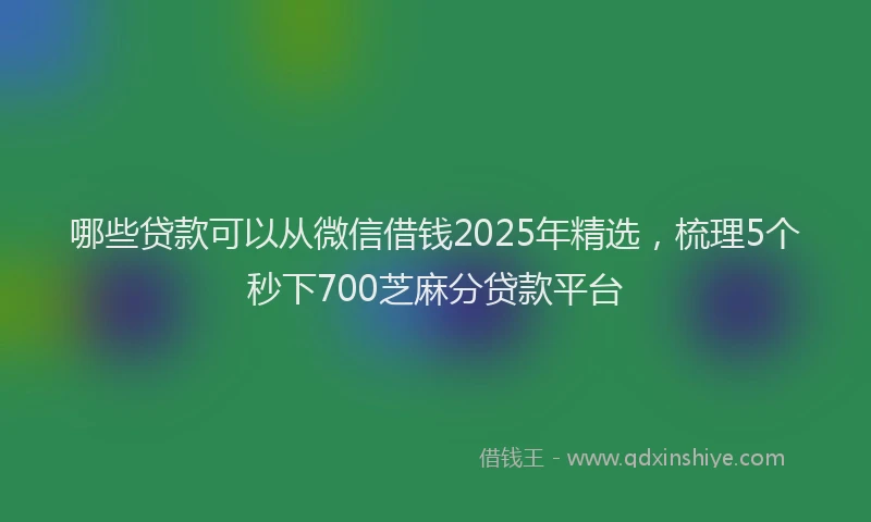 哪些贷款可以从微信借钱2025年精选，梳理5个秒下700芝麻分贷款平台