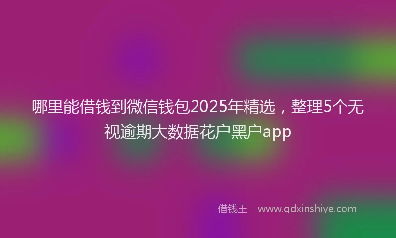 哪里能借钱到微信钱包2025年精选，整理5个无视逾期大数据花户黑户app