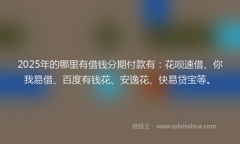 2025年的哪里有借钱分期付款有：花呗速借、你我易借、百度有钱花、安逸花、快易贷宝等。