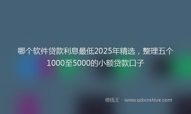 哪个软件贷款利息最低2025年精选，整理五个1000至5000的小额贷款口子
