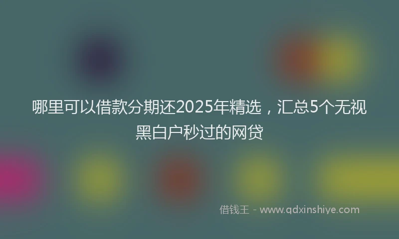 哪里可以借款分期还2025年精选，汇总5个无视黑白户秒过的网贷