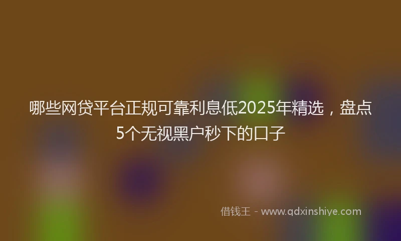 哪些网贷平台正规可靠利息低2025年精选，盘点5个无视黑户秒下的口子