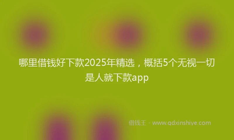 哪里借钱好下款2025年精选，概括5个无视一切是人就下款app