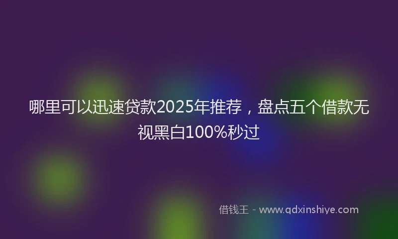 哪里可以迅速贷款2025年推荐，盘点五个借款无视黑白100%秒过