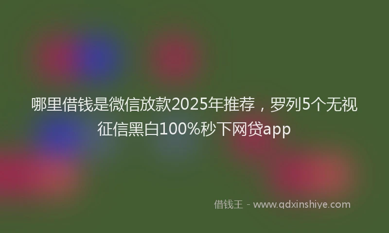 哪里借钱是微信放款2025年推荐，罗列5个无视征信黑白100%秒下网贷app