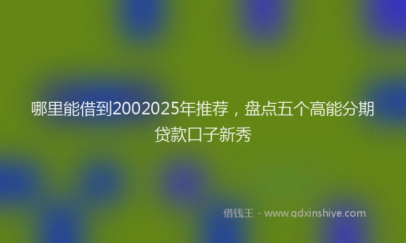 哪里能借到2002025年推荐，盘点五个高能分期贷款口子新秀