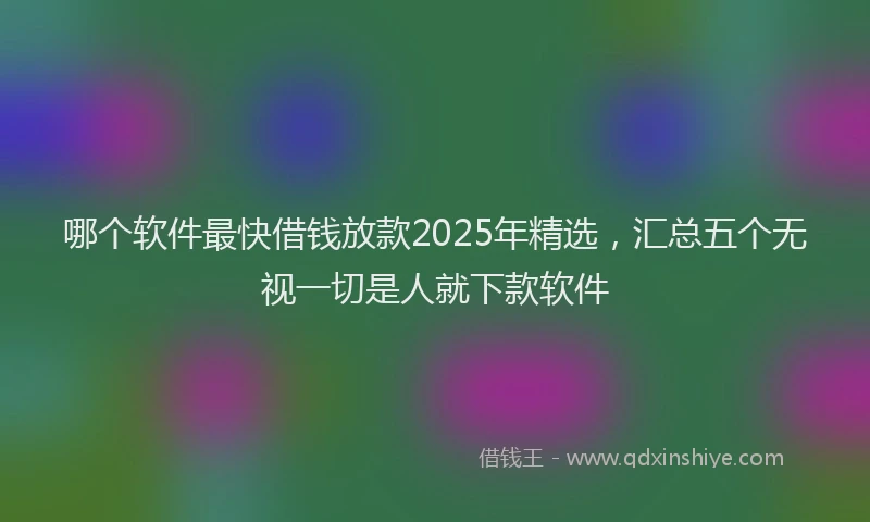 哪个软件最快借钱放款2025年精选，汇总五个无视一切是人就下款软件