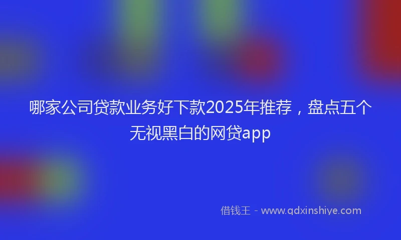 哪家公司贷款业务好下款2025年推荐，盘点五个无视黑白的网贷app