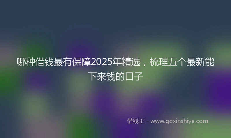 哪种借钱最有保障2025年精选，梳理五个最新能下来钱的口子