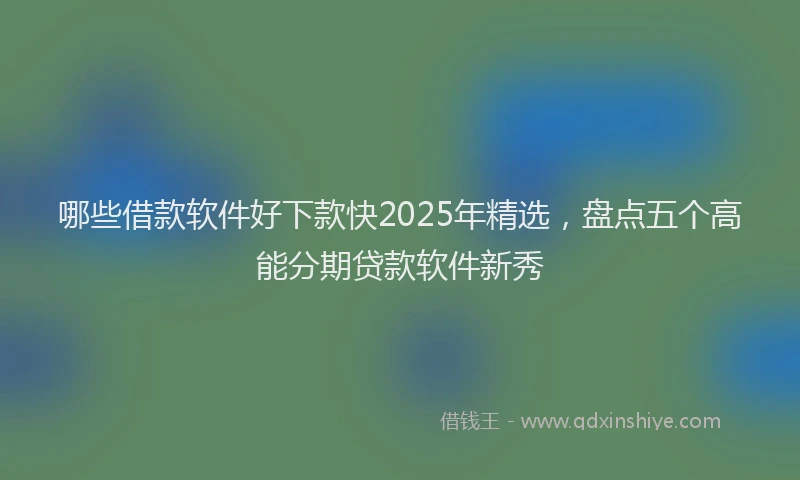 哪些借款软件好下款快2025年精选，盘点五个高能分期贷款软件新秀