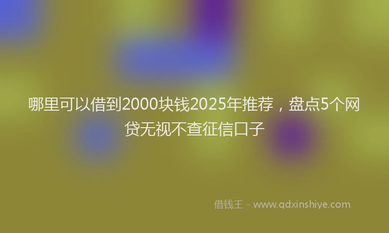哪里可以借到2000块钱2025年推荐，盘点5个网贷无视不查征信口子