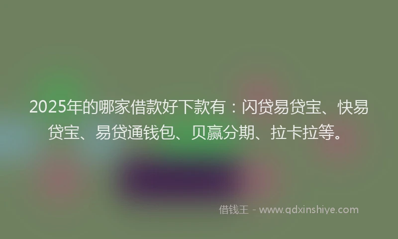 2025年的哪家借款好下款有：闪贷易贷宝、快易贷宝、易贷通钱包、贝赢分期、拉卡拉等。
