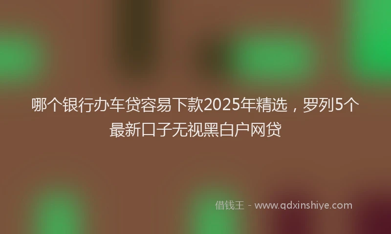 哪个银行办车贷容易下款2025年精选，罗列5个最新口子无视黑白户网贷