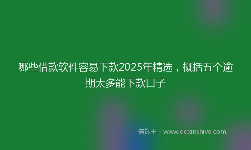 哪些借款软件容易下款2025年精选，概括五个逾期太多能下款口子