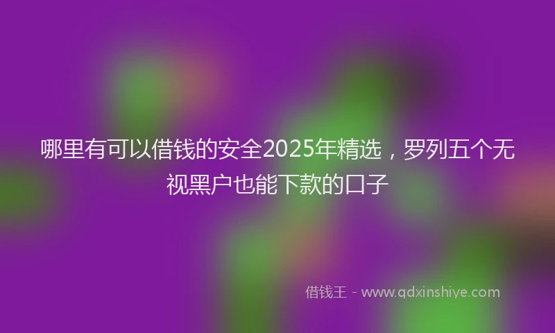 哪里有可以借钱的安全2025年精选，罗列五个无视黑户也能下款的口子
