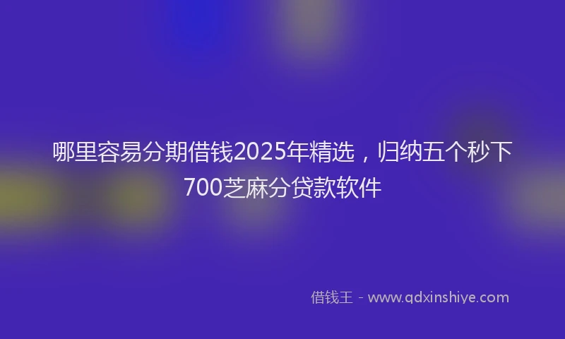 哪里容易分期借钱2025年精选，归纳五个秒下700芝麻分贷款软件