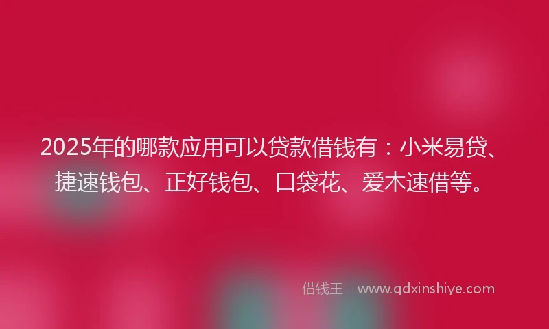 2025年的哪款应用可以贷款借钱有：小米易贷、捷速钱包、正好钱包、口袋花、爱木速借等。