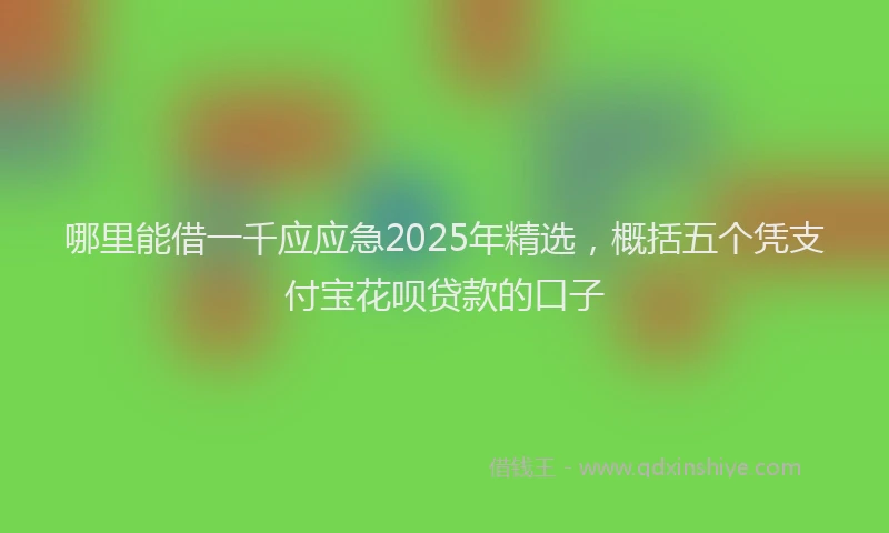 哪里能借一千应应急2025年精选，概括五个凭支付宝花呗贷款的口子