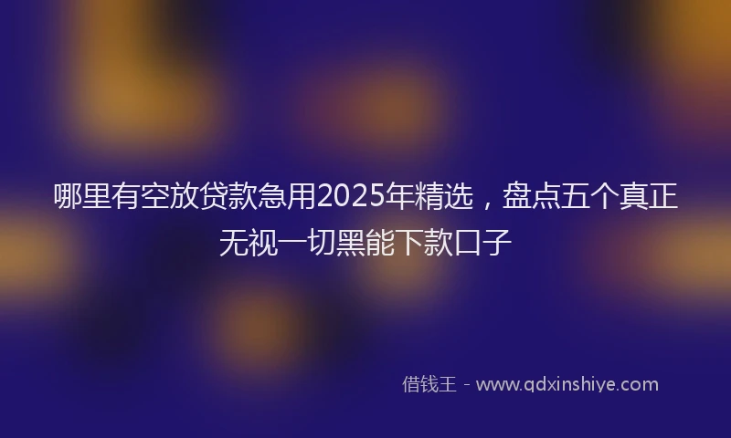 哪里有空放贷款急用2025年精选，盘点五个真正无视一切黑能下款口子