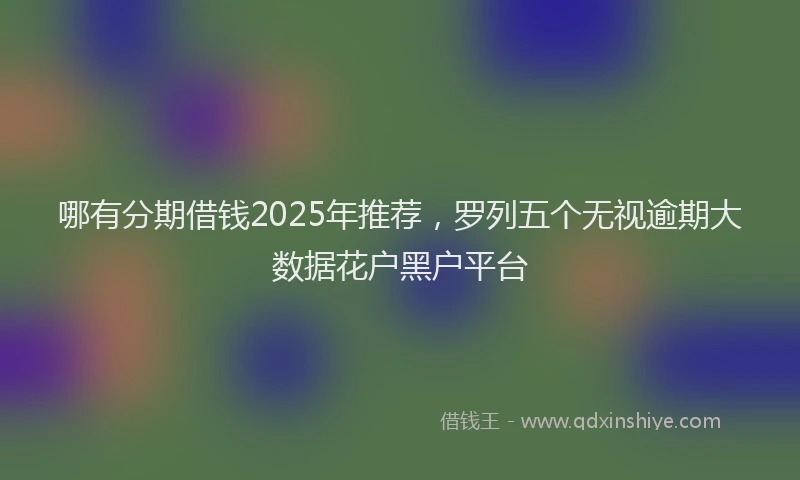 哪有分期借钱2025年推荐，罗列五个无视逾期大数据花户黑户平台