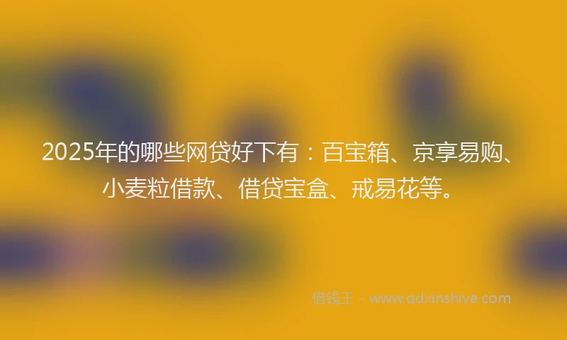 2025年的哪些网贷好下有：百宝箱、京享易购、小麦粒借款、借贷宝盒、戒易花等。