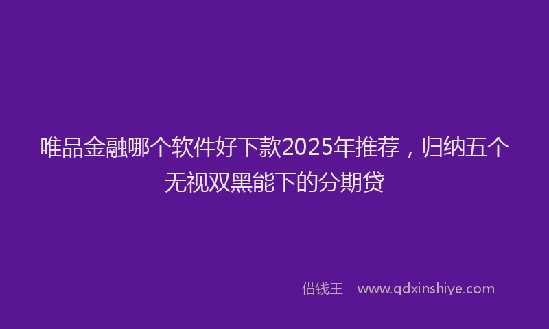唯品金融哪个软件好下款2025年推荐，归纳五个无视双黑能下的分期贷