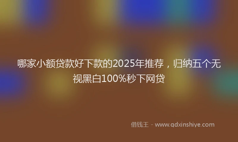 哪家小额贷款好下款的2025年推荐，归纳五个无视黑白100%秒下网贷