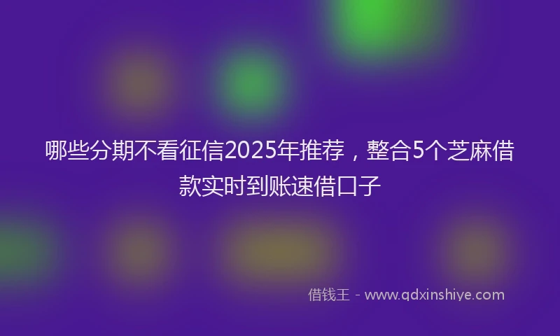 哪些分期不看征信2025年推荐，整合5个芝麻借款实时到账速借口子